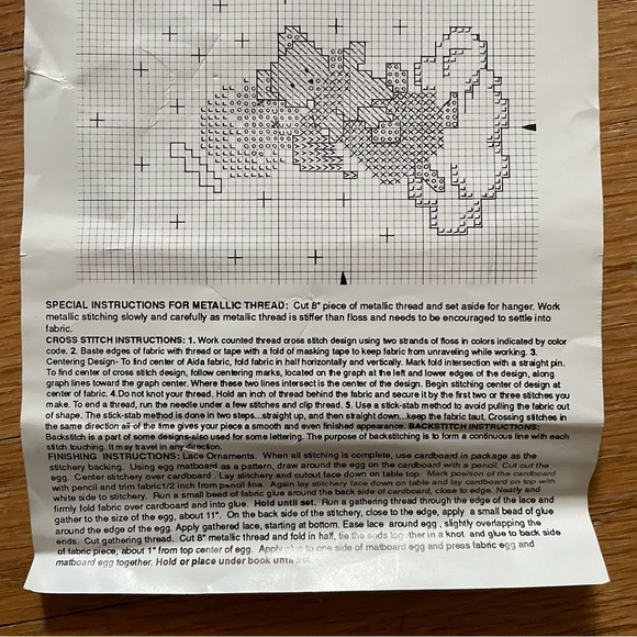 Ornament Cross Stitch Kit with Lace Angel With Teddy Vintage - Picture 4 of 11